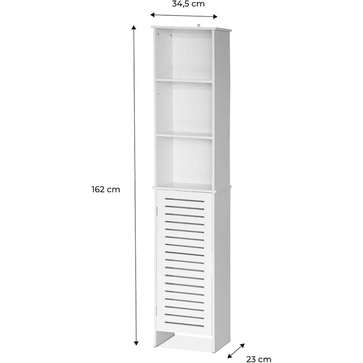 Alice'S Home - Colonne De Rangement Salle De Bain - Rivage - 5 Étagères. 1 Porte Ajourée. 5 Niveaux De Rangement | Designix - Amazon    - https://designix.fr/