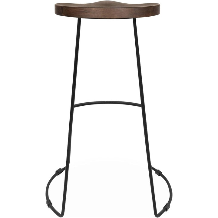 Alice'S Home - Lot De 2 Tabourets De Bar Bois De Manguier Teinté Noyer Et Acier. Avec Repose Pieds. 75Cm | Designix - Amazon    - https://designix.fr/