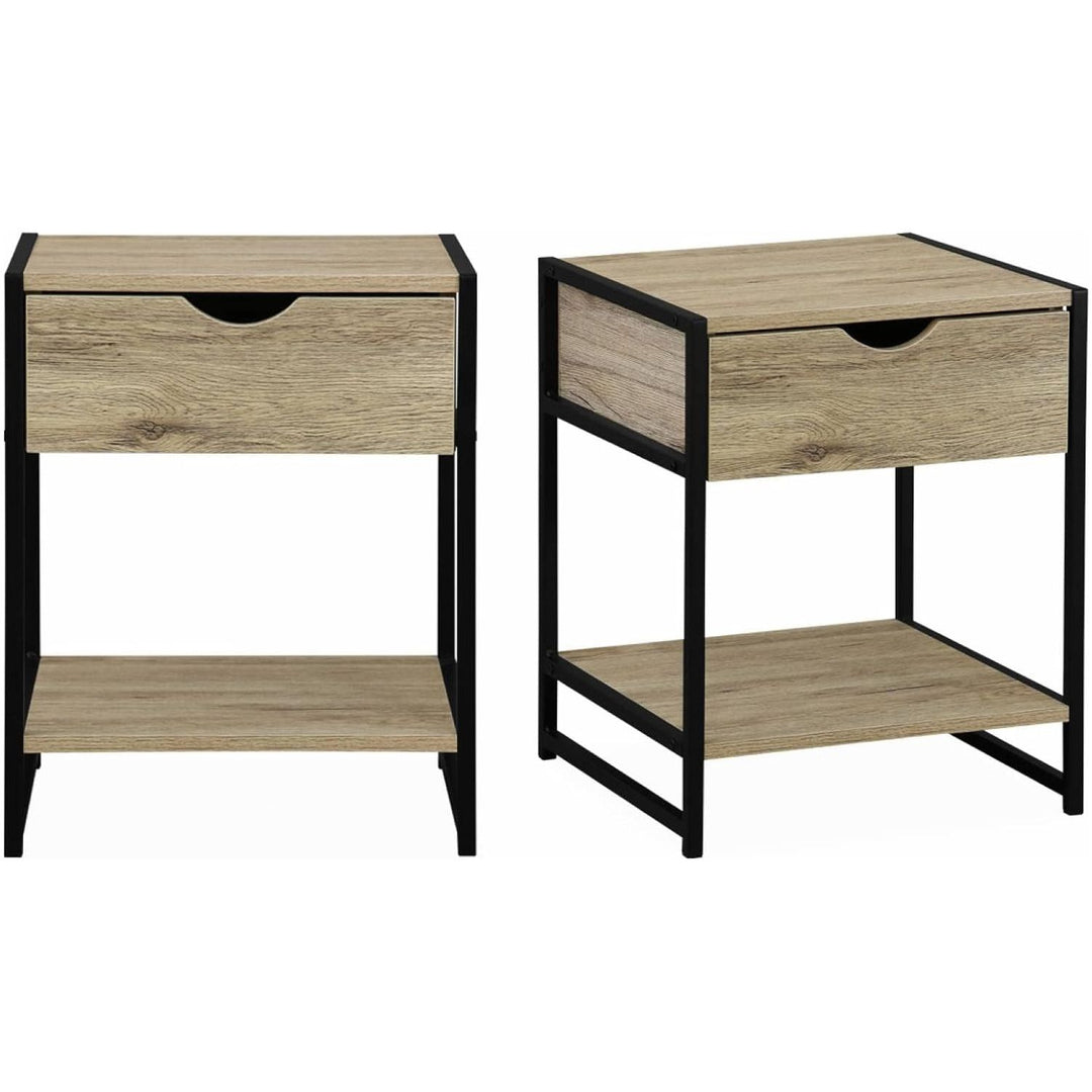 Alice'S Home - Lot De 2 Tables De Chevet. Loft. Un Tiroir Une Étagère. L 40 X L 40 X H 50Cm | Designix - Amazon    - https://designix.fr/