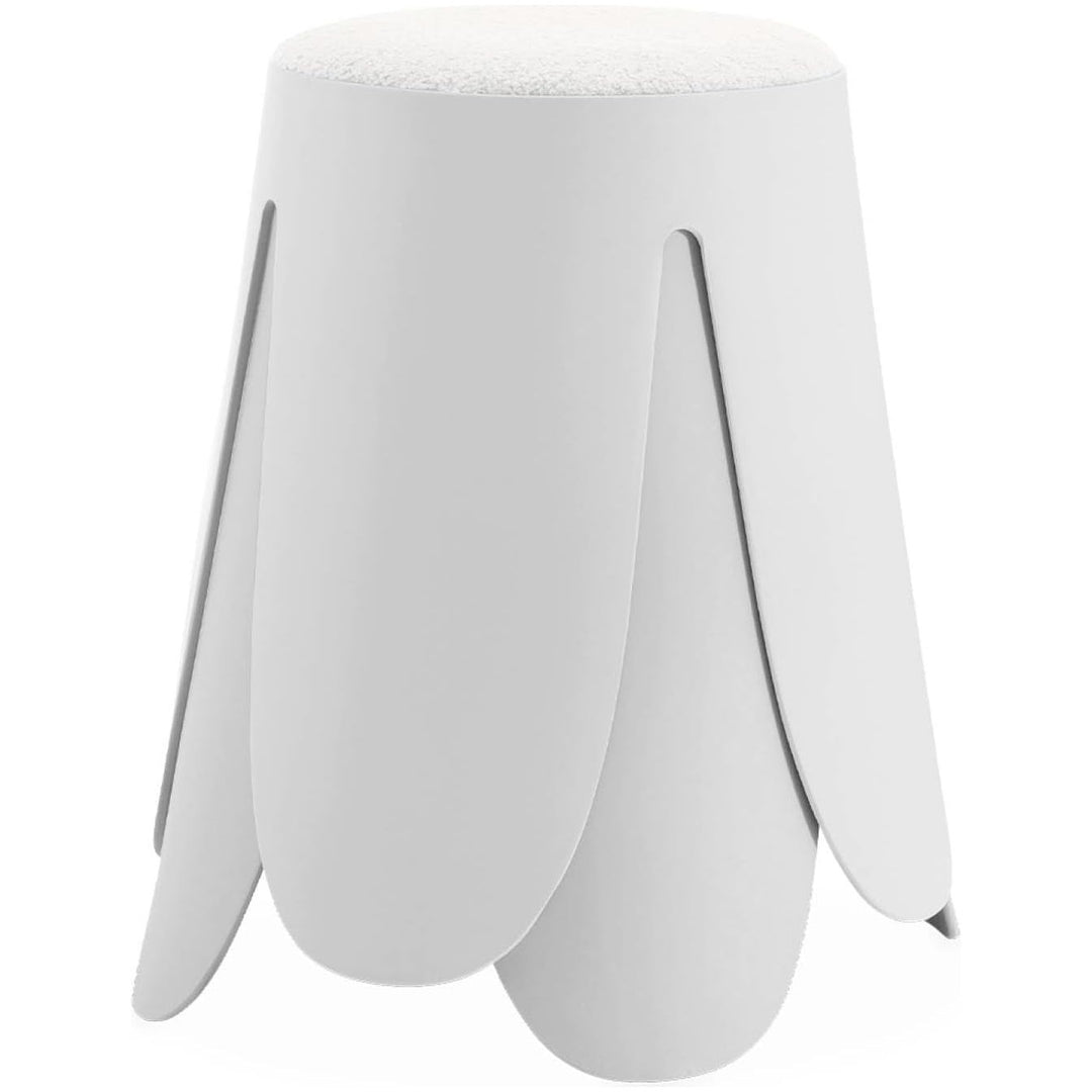 Alice'S Home - Set De 2 Tabourets Empilables Blancs. Bouclette Texturée. Niki. Ø30 / 44 X H46Cm | Designix - Amazon    - https://designix.fr/