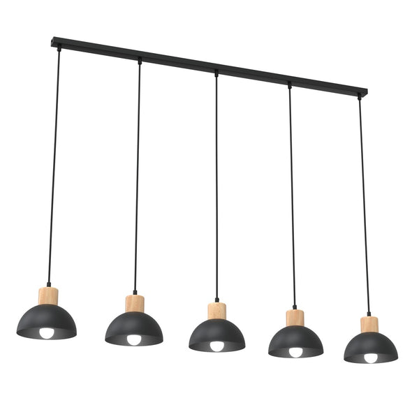 Plafonnier Seco 5 lumières noir