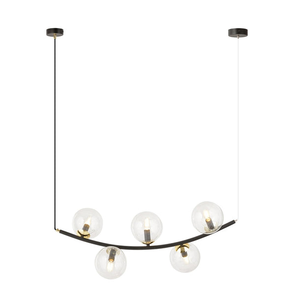 Suspension Ritz 5 lumières blanche et transparente