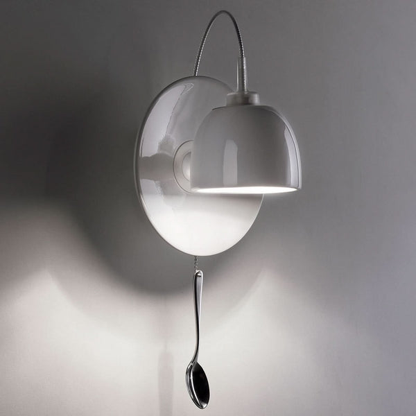 Applique murale Light, argenté et blanc, hauteur 32 cm