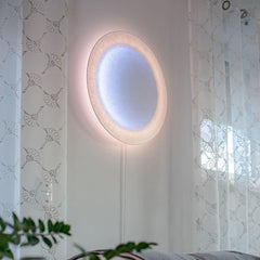 Applique murale LED Moodmoon en papier, blanc, Ø 60 cm