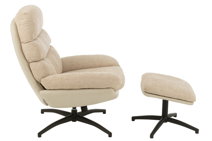 Fauteuil Relax Métal Gris et Noir | Vela