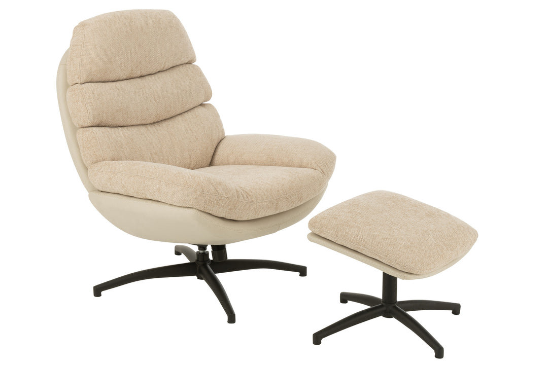 Fauteuil Relax Métal Gris et Noir | Vela