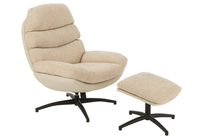 Fauteuil Relax Métal Gris et Noir | Vela