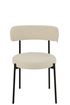 Chaise Boucle Polyester Noir Blanc | Lira