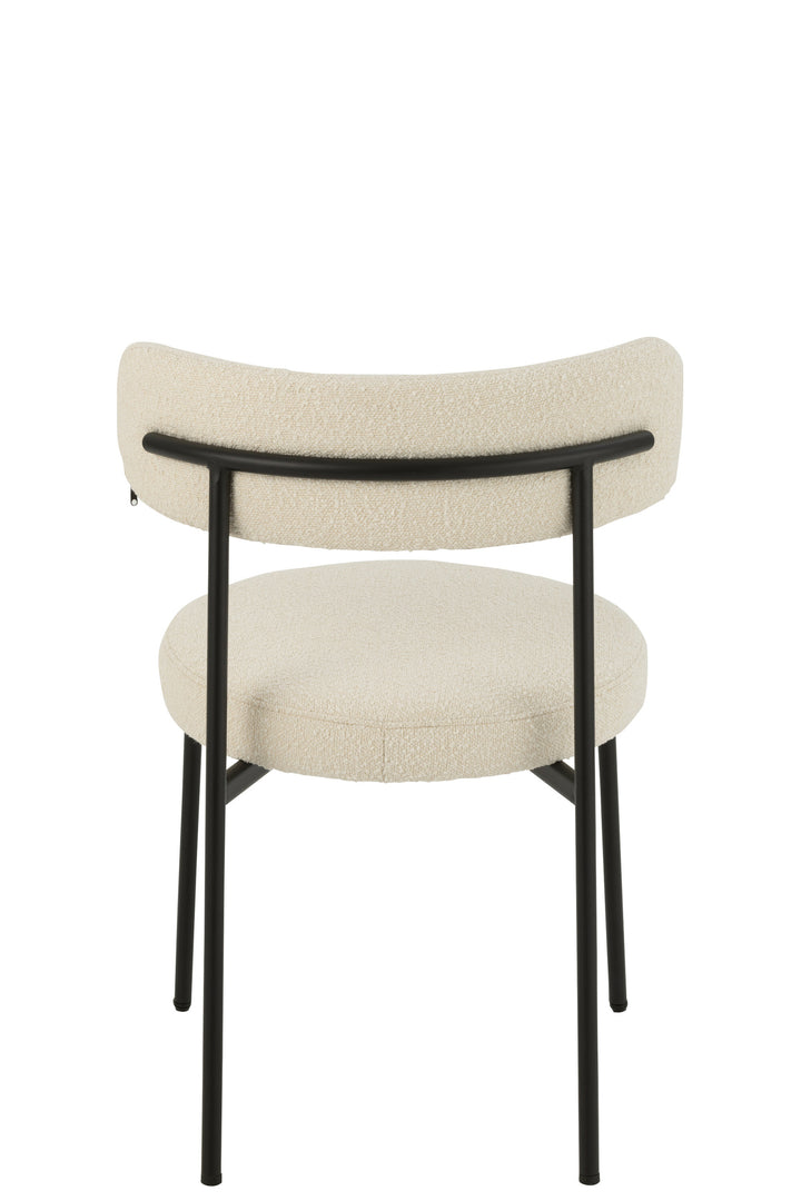 Chaise Boucle Polyester Noir Blanc | Lira