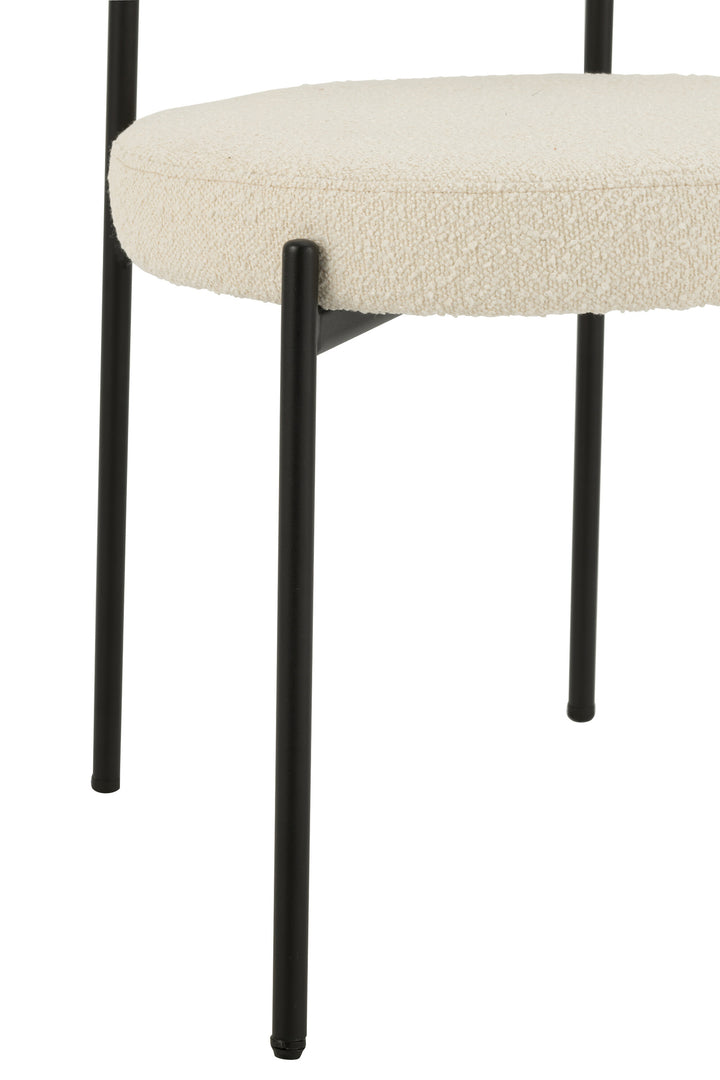 Chaise Boucle Polyester Noir Blanc | Lira