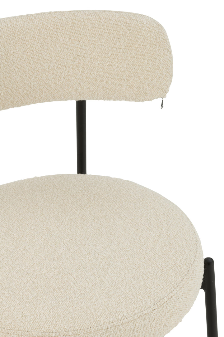Chaise Boucle Polyester Noir Blanc | Lira