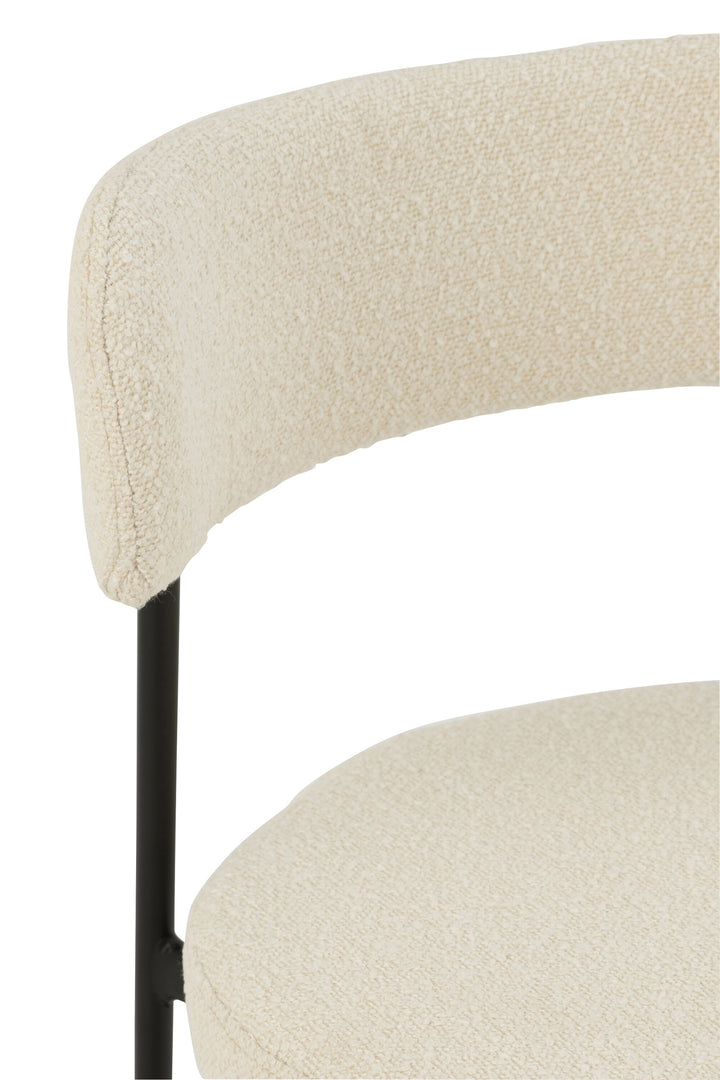 Chaise Boucle Polyester Noir Blanc | Lira