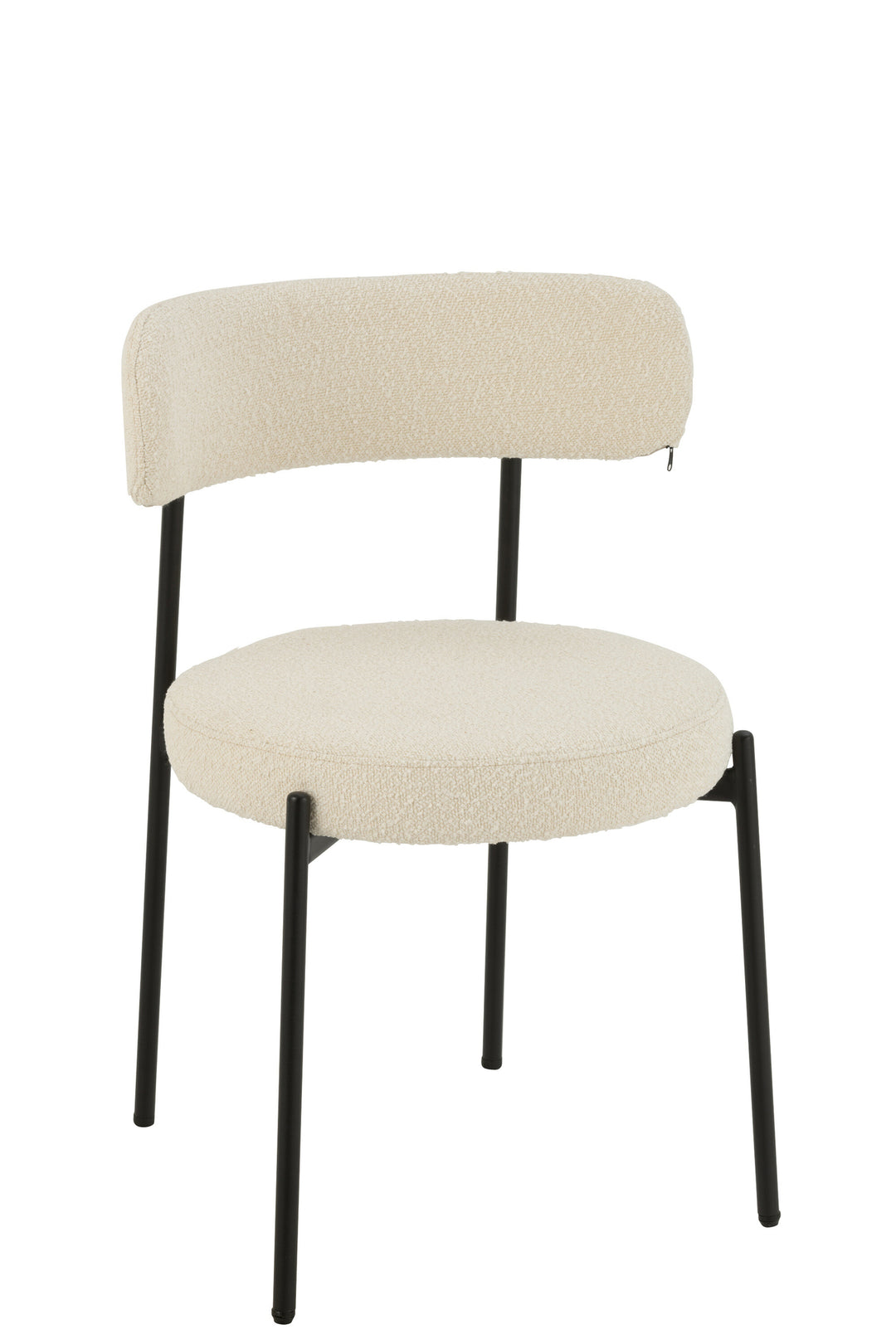 Chaise Boucle Polyester Noir Blanc | Lira
