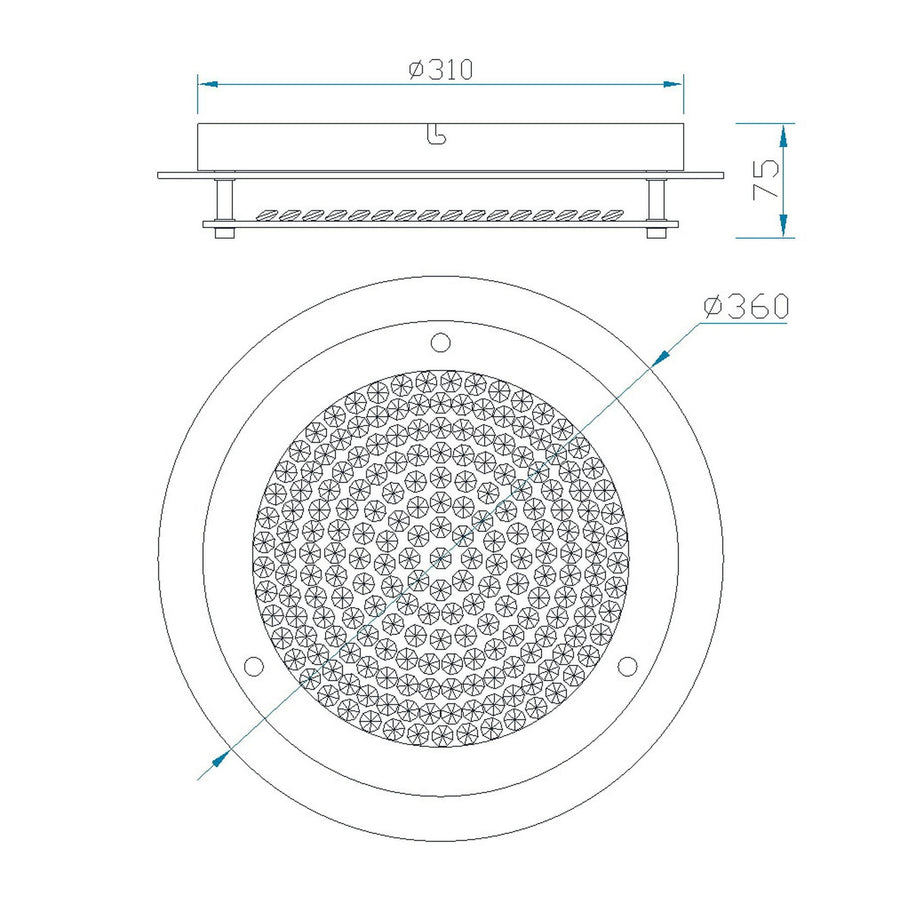 Plafonnier Crystal LED chromé, verre, Ø 36 cm