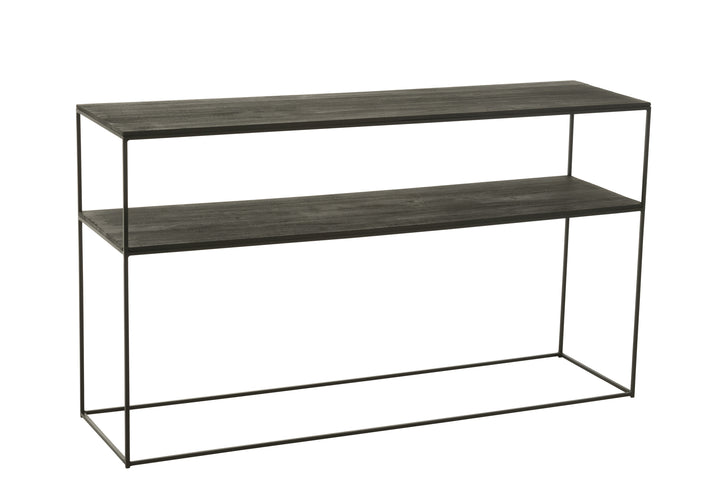 Console Bois Métal Recyclé Noir