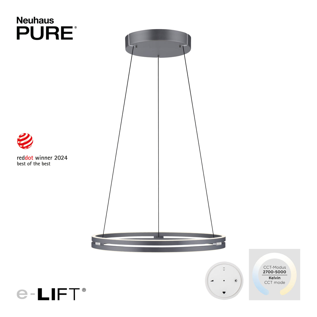 Suspension luminaire | E-Loop Grise