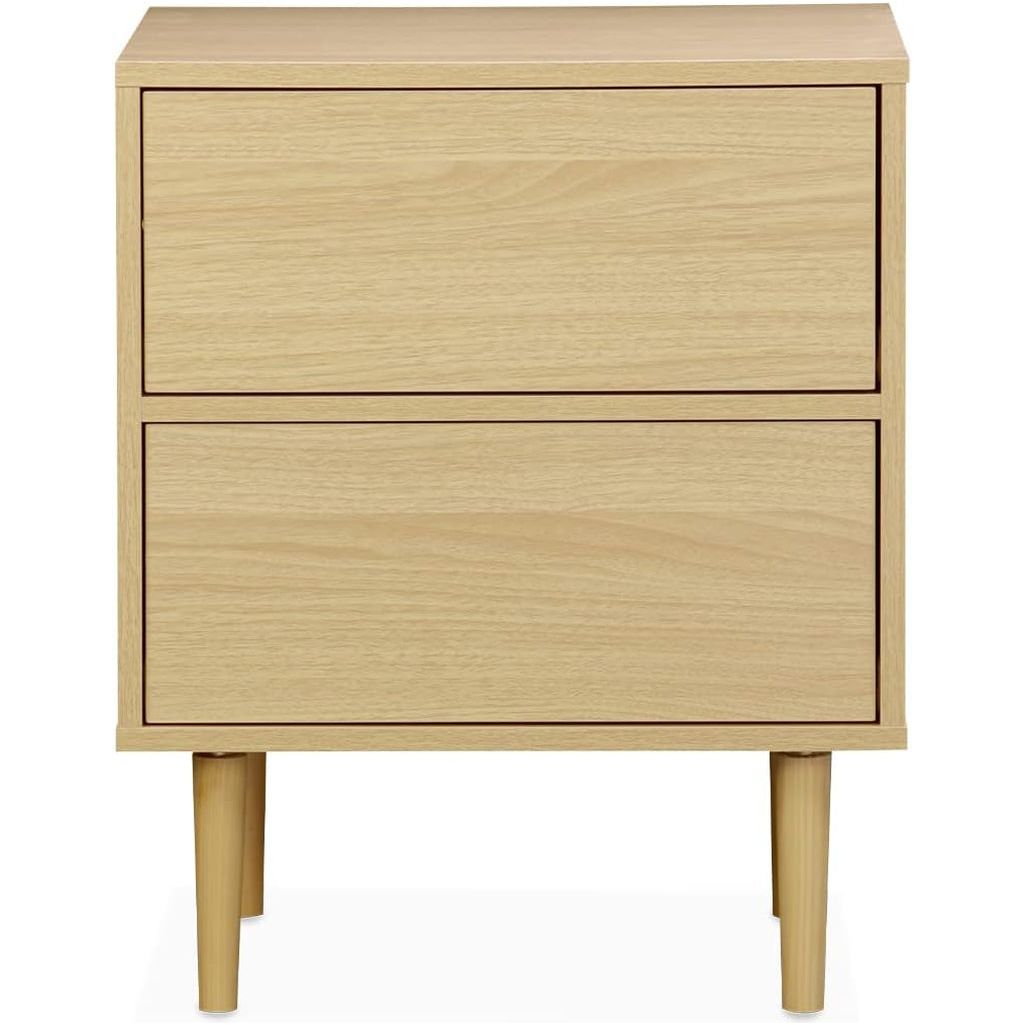 Alice'S Home - Table De Chevet Décor Bois Naturel - Mika - 2 Tiroirs - L 48 X L 40 X H 59Cm | Designix - Amazon    - https://designix.fr/