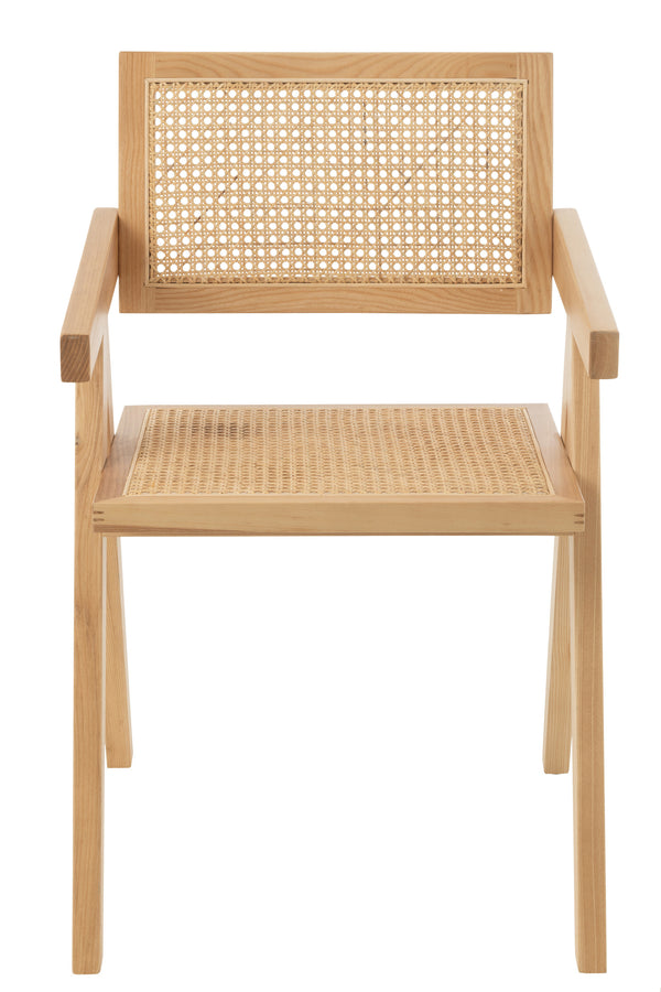 Chaise Naturel En Rotin Et Frêne | Elna