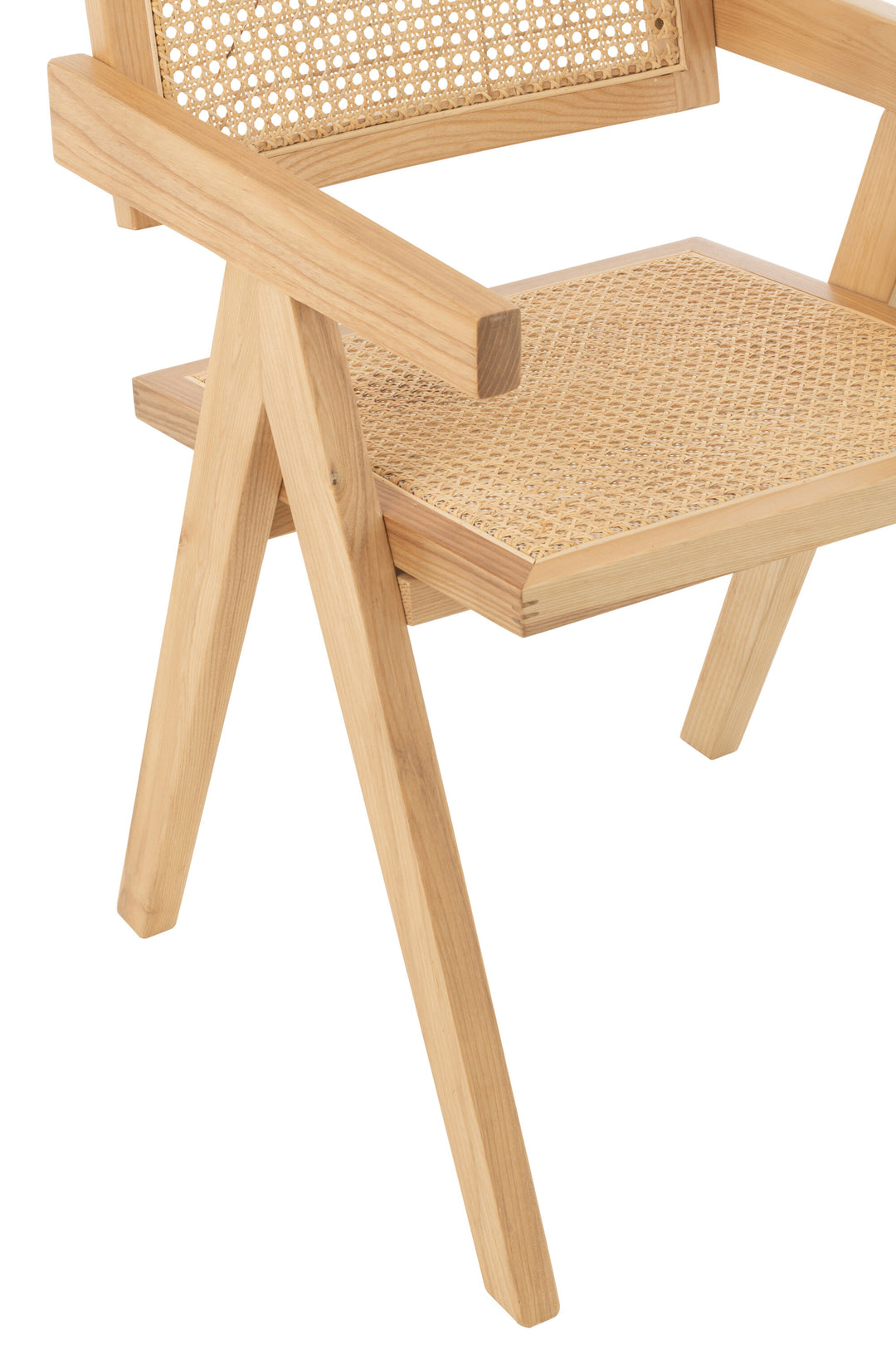 Chaise Naturel En Rotin Et Frêne | Elna