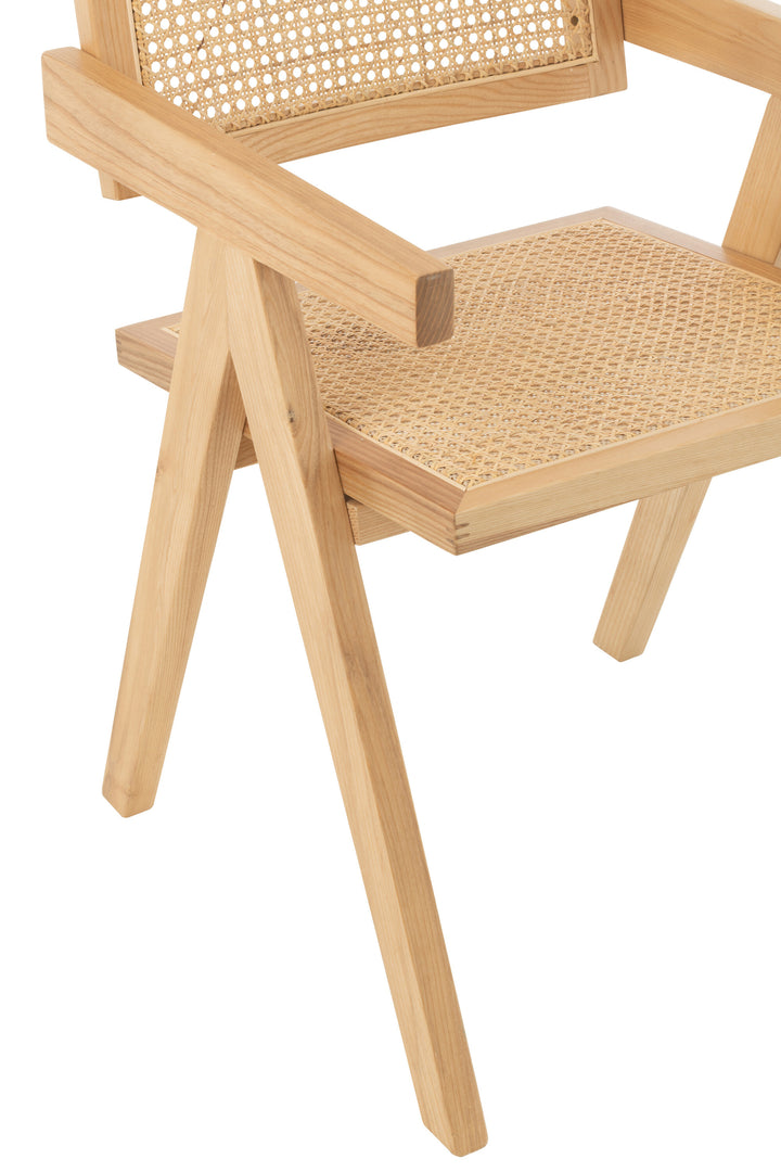 Chaise Naturel En Rotin Et Frêne | Elna