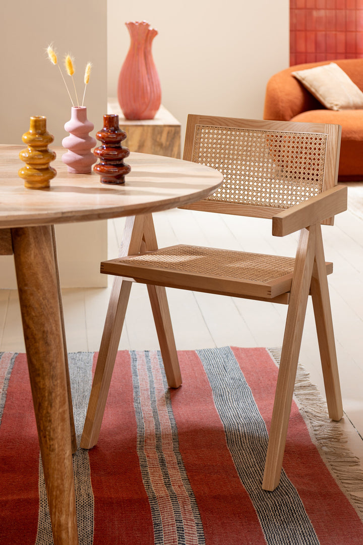 Chaise Naturel En Rotin Et Frêne | Elna