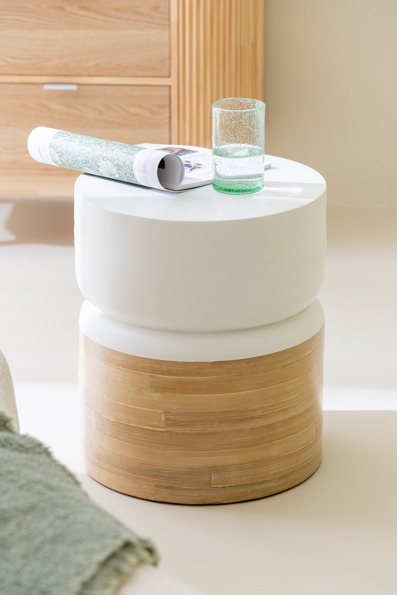 Table Ronde Bambou Blanc