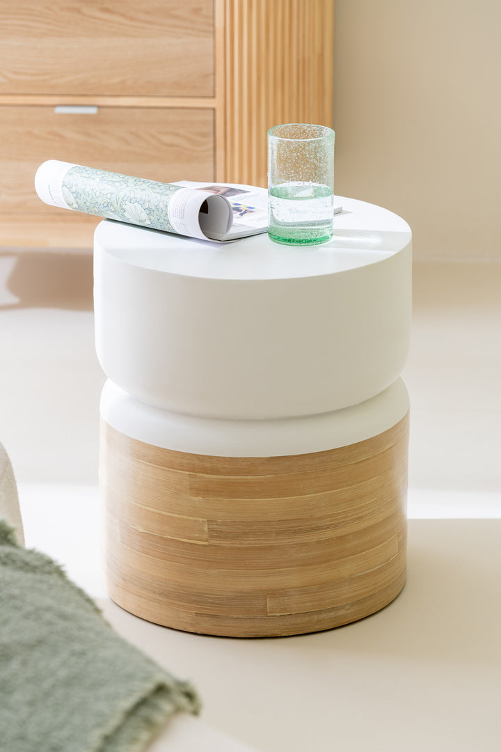 Table Ronde Bambou Blanc