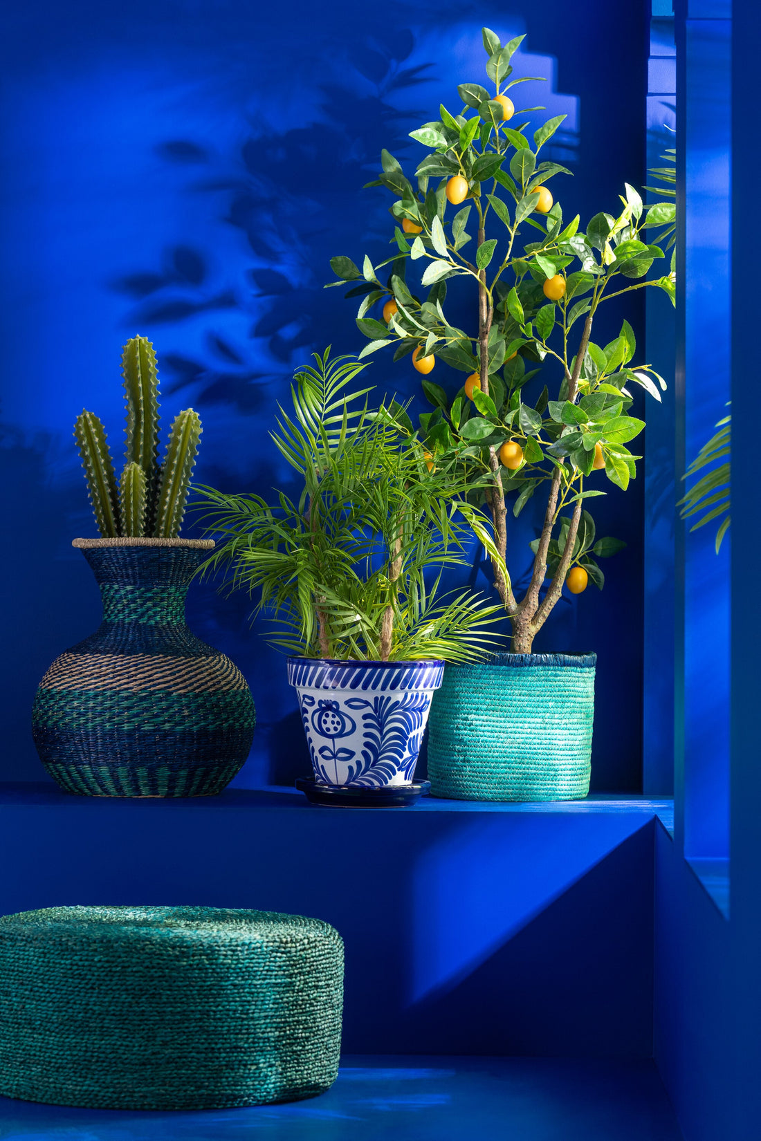 Vase Rayé Seagrass Bleu Foncé