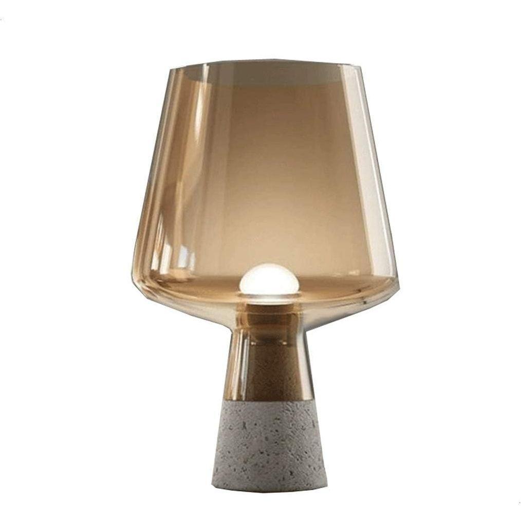 Lampe Art Deco Verre et Béton | Silhouette Urbaine | Designix - Lampe de chevet    - https://designix.fr/