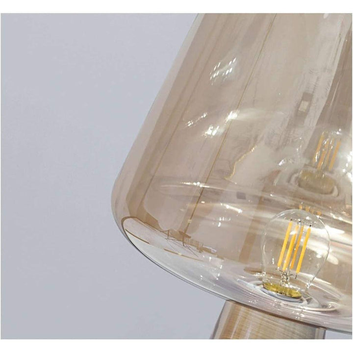 Lampe Art Deco Verre et Béton | Silhouette Urbaine | Designix - Lampe de chevet    - https://designix.fr/