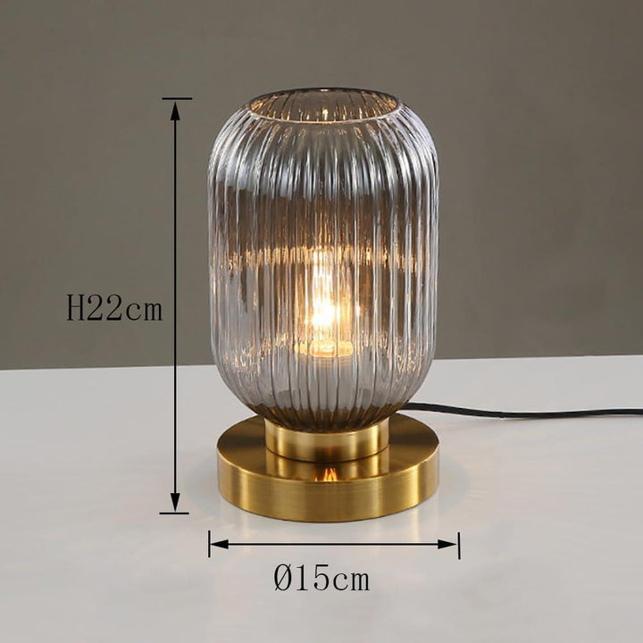 Lampe à Poser en Verre | Lueur Ciselée | Designix - Lampe de chevet    - https://designix.fr/