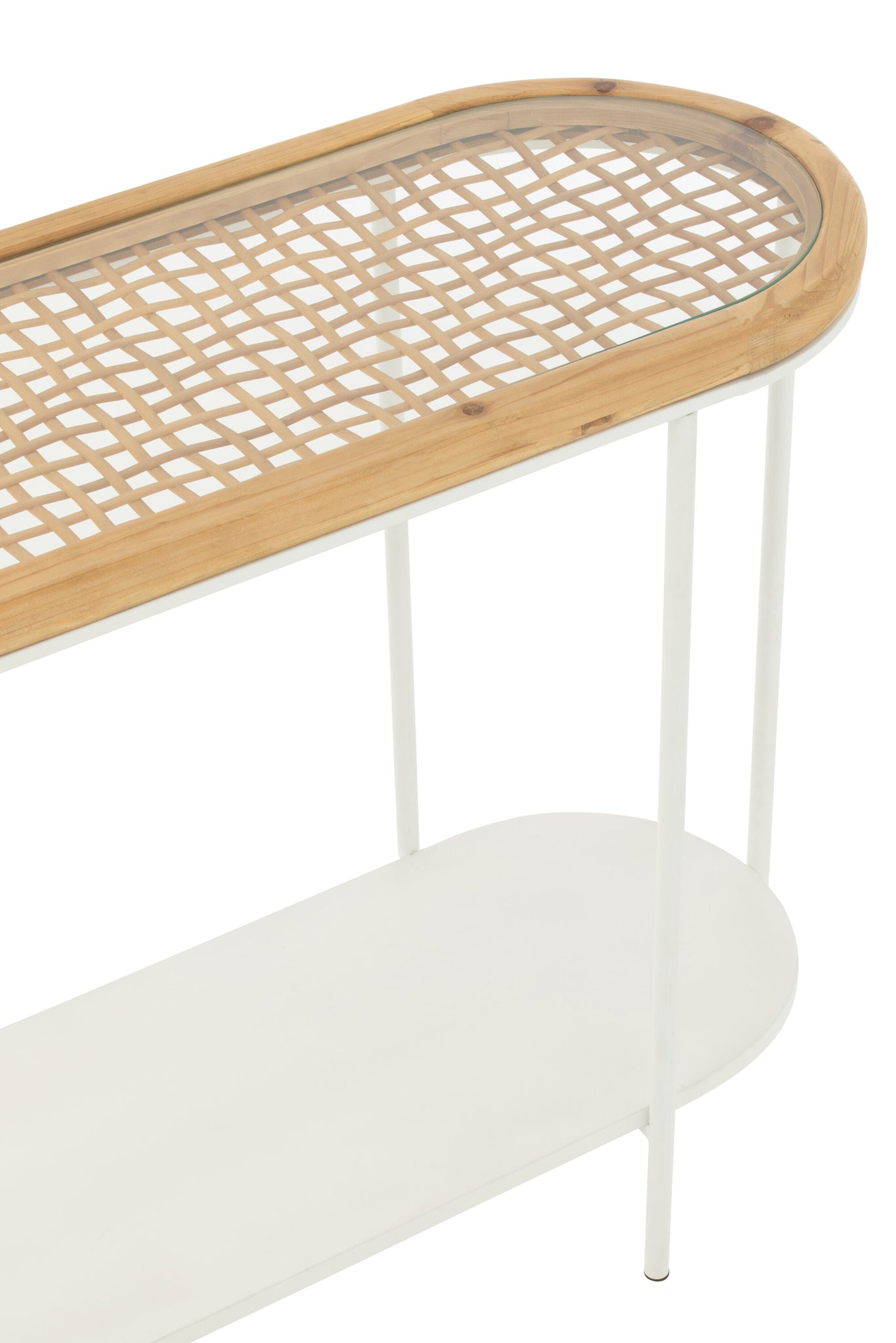 Console Bois Sapin Fer Blanc