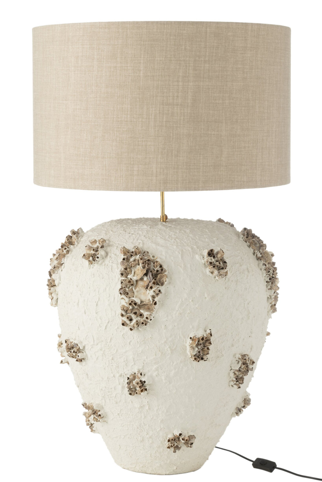 Lampe à poser Jilly en terre cuite blanc et marron