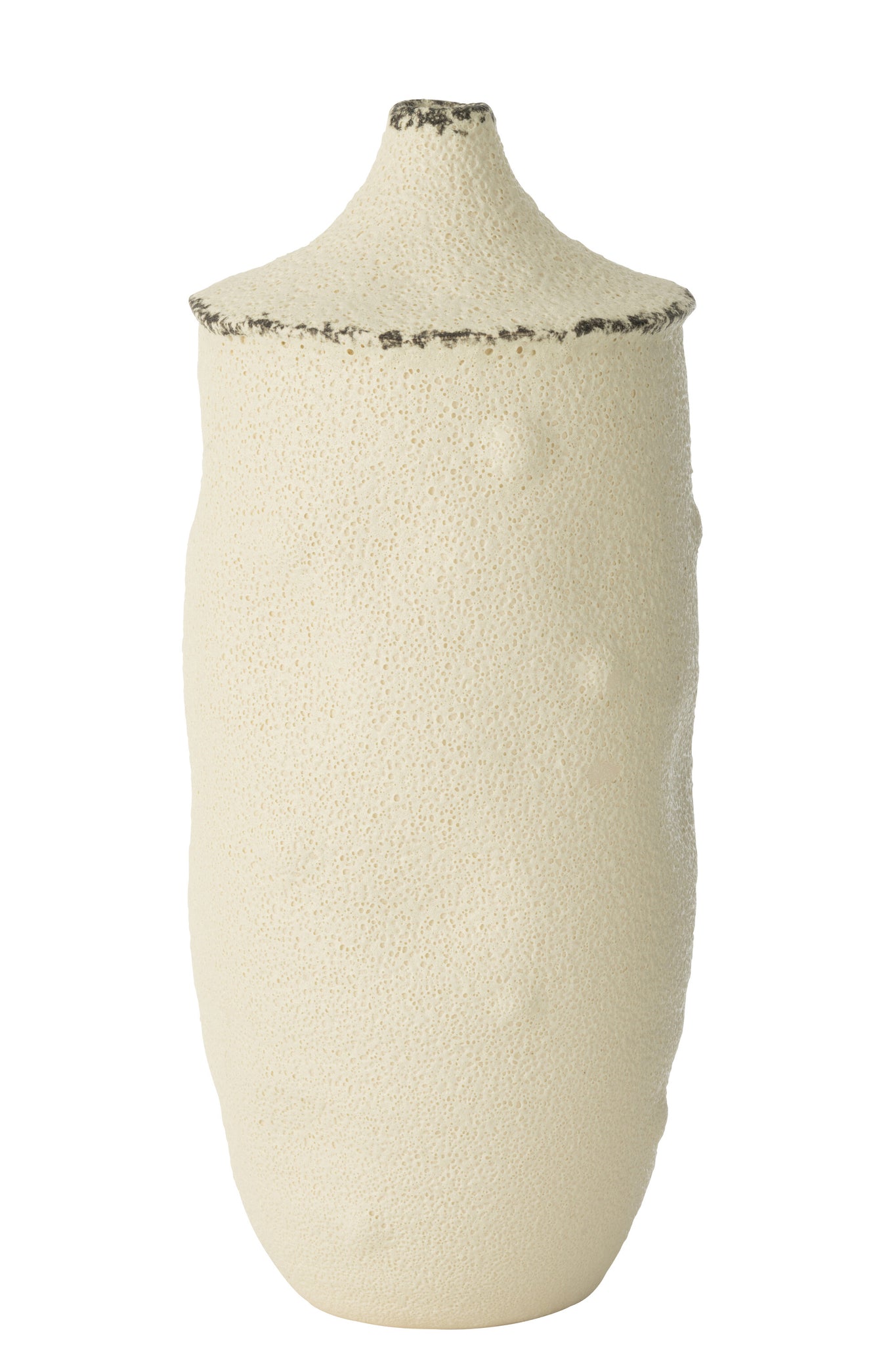 Vase Grand Grès Blanc Noir