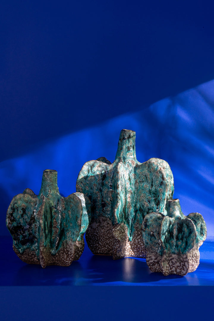 Vase Céramique Azur Marron Petit