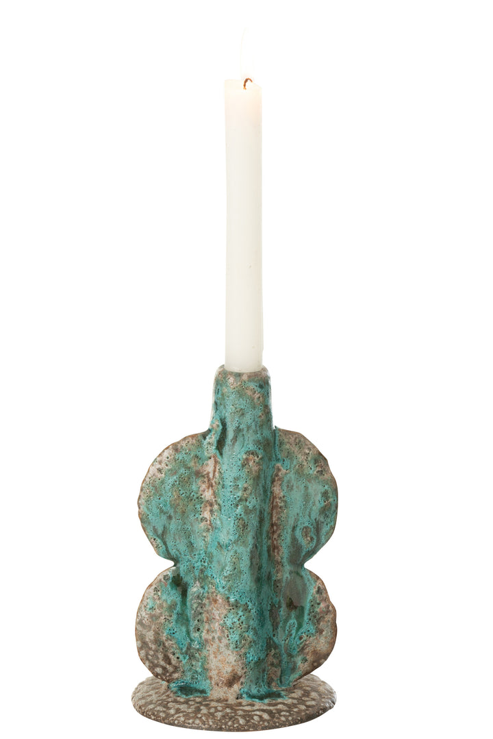 Vase Bougeoir Céramique Azur Marron
