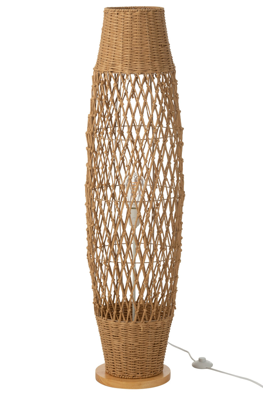 Lampadaire en métal torsadé naturel foncé