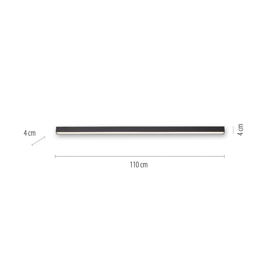Plafonnier Pure-Lines anthracite, L 3,8 cm