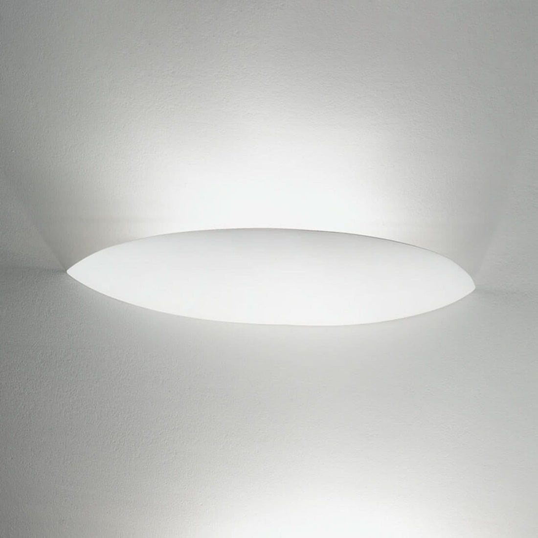 Applique murale Elegance 45 en céramique, blanc, hauteur 5 cm