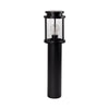 Borne lumineuse d'extérieur Sydney IP44 en verre, noir et transparent, Ø 15 cm, IP44