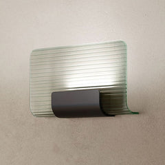 Applique murale LED Nami en verre, transparent et noir, hauteur 18 cm