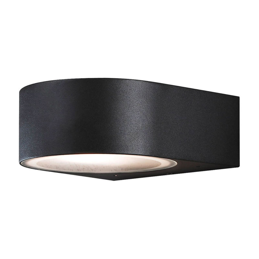 Applique d'extérieur Teramo en verre, noir, hauteur 7 cm, IP44