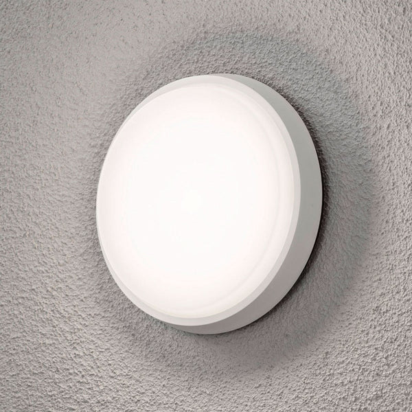 Applique d'extérieur LED Cesena en aluminium, blanc mat, Ø 17,5 cm, IP54