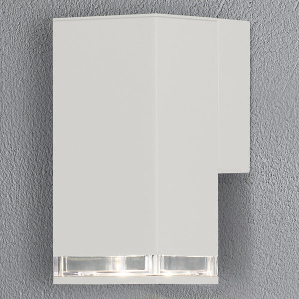 Applique d'extérieur Pollux en aluminium, blanc, hauteur 16,5 cm, IP44