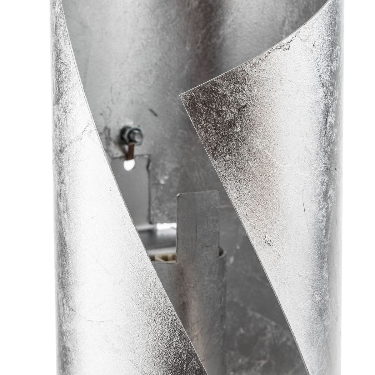 Applique murale Hué 37cm en acier, feuille d'argent, 2 lumières, Ø 8 cm