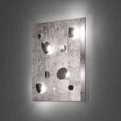 Applique murale LED Buchi 60x60 en acier, argent, hauteur 60 cm