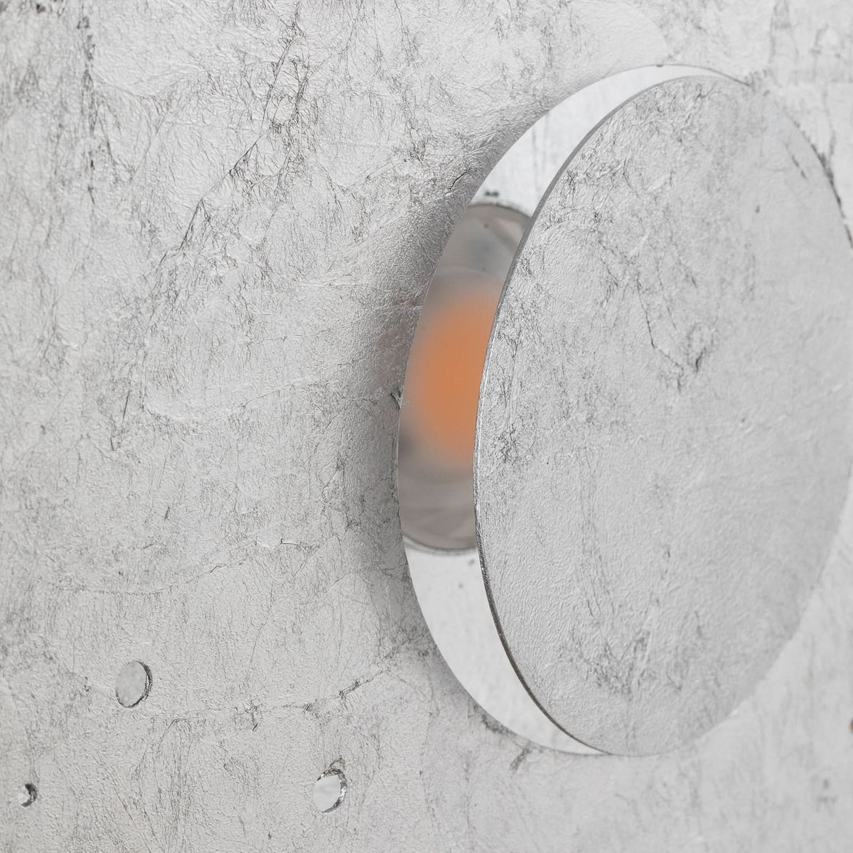 Applique murale LED Buchi 32x32 en acier, argenté, hauteur 32 cm