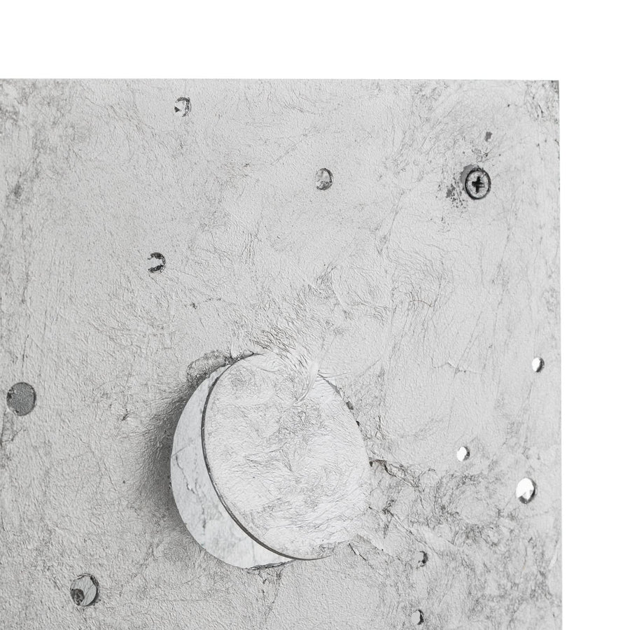 Applique murale LED Buchi 32x32 en acier, argenté, hauteur 32 cm