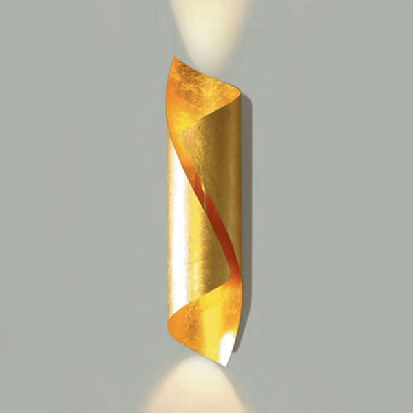 Applique murale Hué en acier, doré, 2 lumières, hauteur 54 cm