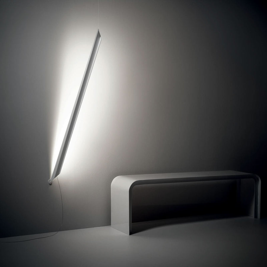 Applique murale LED Schegge en aluminium, blanc, hauteur 160 cm